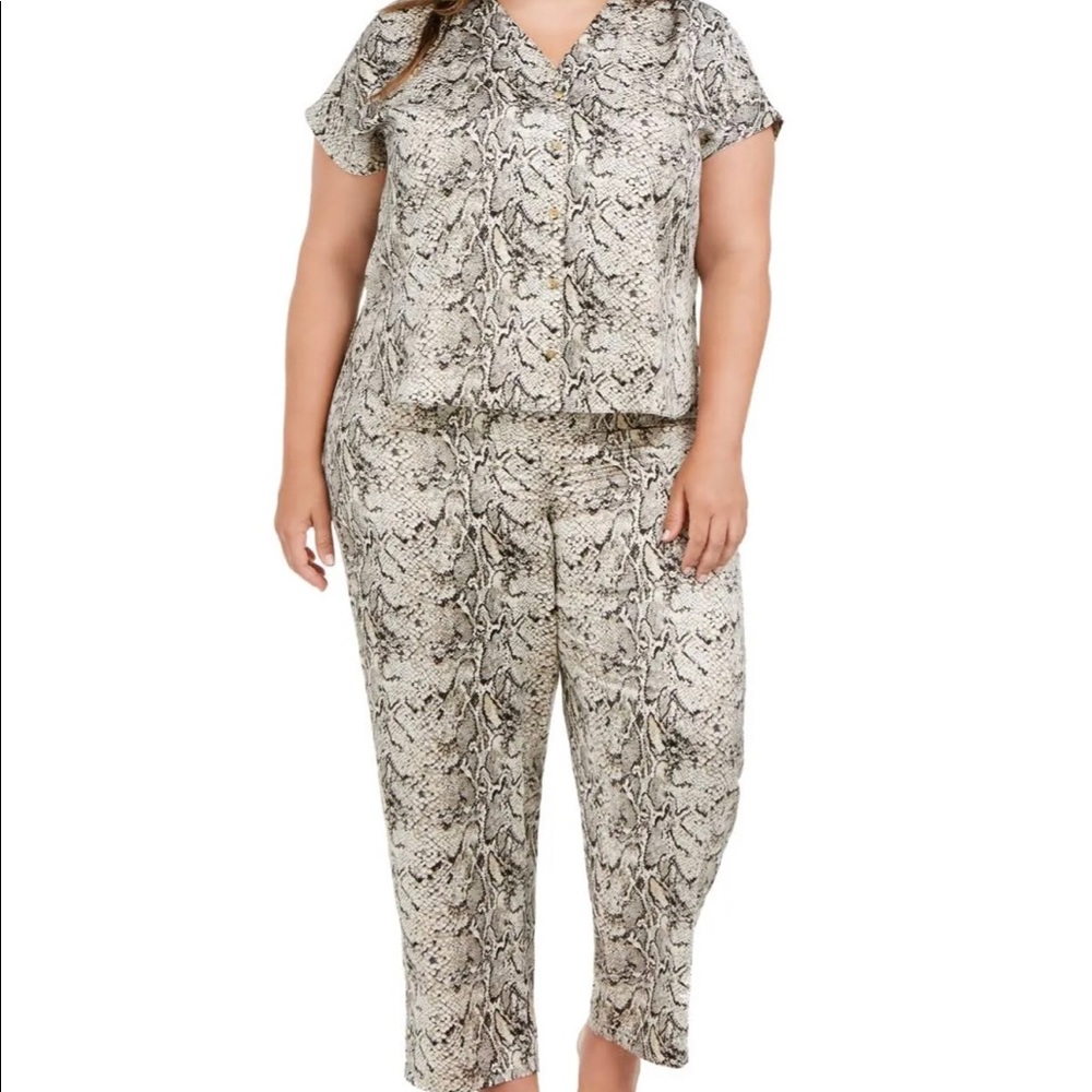 Plus size INC international concepts satin snake skin pajama set